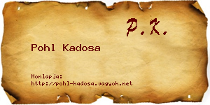 Pohl Kadosa névjegykártya
